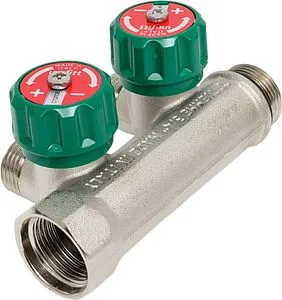 Коллектор регулирующий проходной 2 отвода ¾&quot;в/н x ½&quot;н Uni-fitt 411N3220, 4