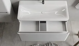 Тумба под умывальник подвесная Raval Welto 100 белый Wel.01.100/P/W/RL, 4
