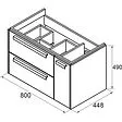 Тумба-умывальник подвесная Roca Lago 80 белый глянец 857296806+32799C000