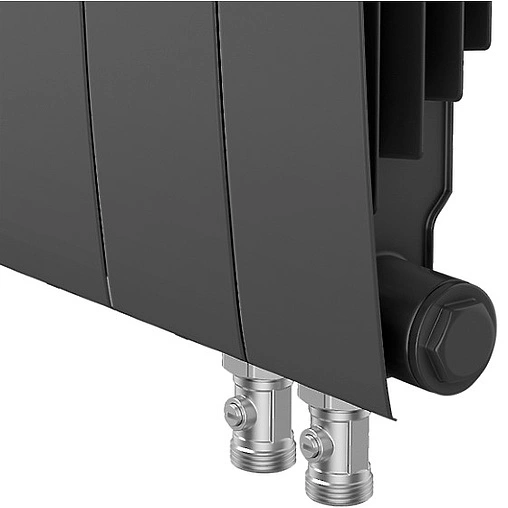 Радиатор биметаллический 12 секций нижнее правое подключение Royal Thermo BiLiner VD 350 Noir Sable RTBNSVDR35012