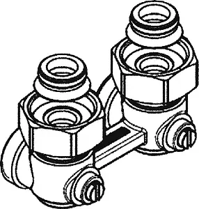 Узел нижнего подключения радиатора угловой ¾&quot;ек x ¾&quot;нг TECE 8740436, 3