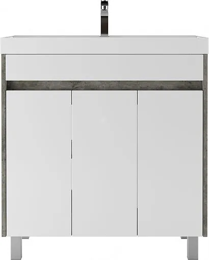 Тумба-умывальник напольная Домино Karlo 80 белый/бетон DK5311T+4627173210188