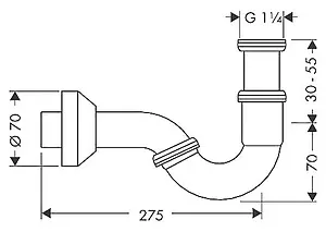 Сифон для биде Hansgrohe хром 55237000 Сифон для биде Hansgrohe хром 55237000, 2