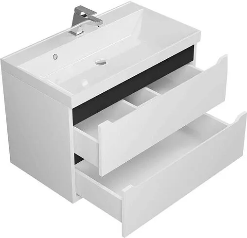 Тумба под умывальник подвесная Uperwood UPD Tanos 80 белый с графитовыми вставками 2930205142 Тумба под умывальник подвесная Uperwood UPD Tanos 80 белый с графитовыми вставками 2930205142