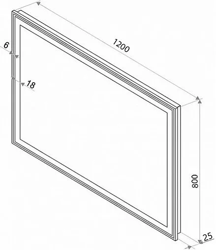 Зеркало с подсветкой Continent Aralia Led 120x80 серый ЗЛП925