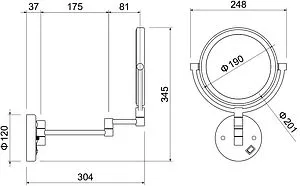 Косметическое зеркало Aquatek чёрный матовый AQ4912MB, 2