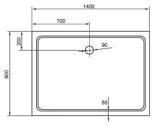 Поддон для душа Cezares SMC AH 140x90 см TRAY-M-AH-140/90-35-W