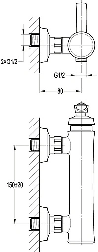 Смеситель для душа Cezares Liberty хром LIBERTY-F-D-01