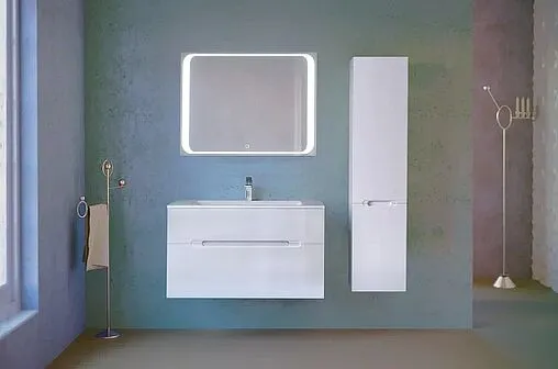 Зеркало с подсветкой Jorno Modul 97 белый Mоl.02.92/W