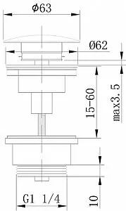 Выпуск автоматический для раковины Abber BEQUEM чёрный матовый AF0011B Выпуск автоматический для раковины Abber BEQUEM чёрный матовый AF0011B, 2