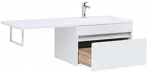 Тумба-умывальник подвесная над стиральной машиной Aquanet Токио 130 R белый 00236916+00235502 Тумба-умывальник подвесная над стиральной машиной Aquanet Токио 130 R белый 00236916+00235502, 4