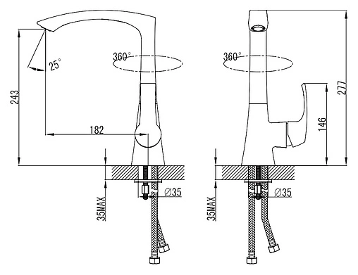 Смеситель для кухни SMARTsant Прайм хром SM113501AA