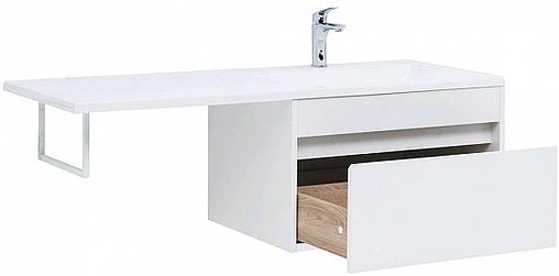 Тумба-умывальник подвесная над стиральной машиной Aquanet Токио 130 R белый 00236916+00235502