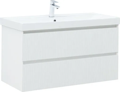 Тумба-умывальник подвесная Aquanet Альтера 100 белый матовый 00337157+00333270