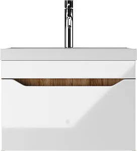 Тумба под умывальник подвесная Айсберг Ева 60 белый/дуб вотан DA5906T Тумба под умывальник подвесная Айсберг Ева 60 белый/дуб вотан DA5906T, 3