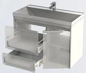 Тумба-умывальник Aquanet Тиволи 90 белый 00180056+00179396, 3