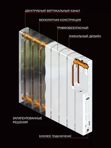 Радиатор биметаллический 10 секций Rifar SUPReMO 350 RS35010