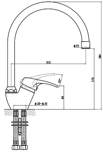 Смеситель для кухни Gross Aqua Base хром 3205258C-B01