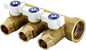 Коллектор запорный проходной 3 отвода 1"в/н x ½"н Uni-fitt 424G4230 Коллектор запорный проходной 3 отвода 1"в/н x ½"н Uni-fitt 424G4230, 1