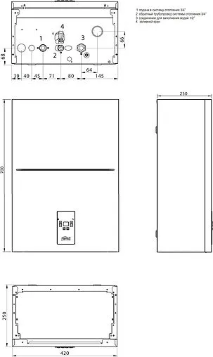 Котел электрический одноконтурный 12кВт Ferroli TOR 12 GCJO20YA
