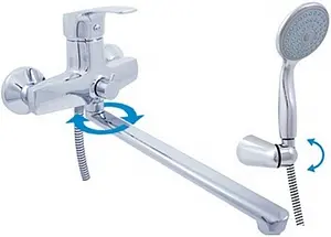 Смеситель для ванны с длинным изливом Rav Slezak Kongo хром K053.5/1 Смеситель для ванны с длинным изливом Rav Slezak Kongo хром K053.5/1, 1