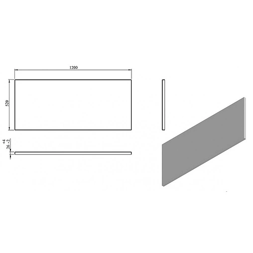 Панель для ванны фронтальная C-bath 120x52 белый CBQPF0101