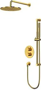 Душевая система с термостатом для душа WHITECROSS Y gold золото YSET09GL Душевая система с термостатом для душа WHITECROSS Y gold золото YSET09GL, 1