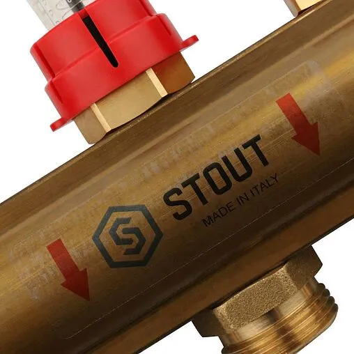 Группа коллекторная с расходомерами 3 отвода 1"в/в x ¾"ек Stout SMB 0473 000003