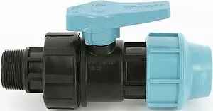 Кран шаровый с переходом на пнд трубу 20мм x ½&quot;н Unidelta 1072020002001, 3