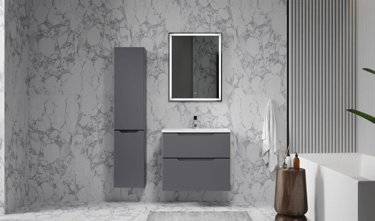 Тумба-умывальник подвесная Raval Wector 70 антрацит Wct.01.70/P/A/MD+4627173210171