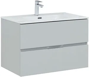 Тумба-умывальник подвесная Aquanet Алвита New 80 серый 00277516+00254364, 1