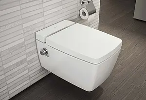 Унитаз подвесной безободковый с функцией биде, встроенным смесителем и емкостью для чистящей жидкости VitrA Metropole Rim-Ex белый 7672B003-1687, 4