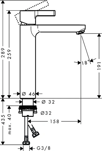 Смеситель для раковины Hansgrohe Metris S 190 хром 31026000