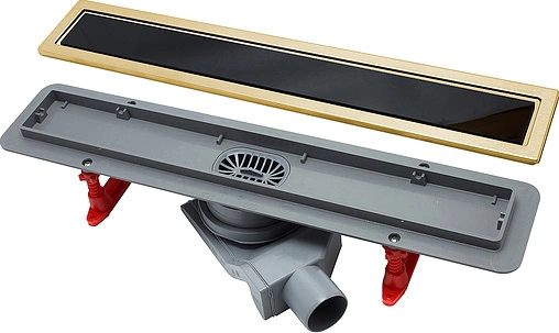 Лоток душевой Set 550мм h=52мм 0.8л/сек Pestan Confluo Premium Gold Black Glass Line 550 13100096