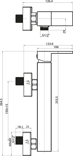 Смеситель для душа BelBagno Magna хром MAG-ESDM-CRM