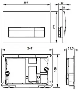 Клавиша смыва для унитаза Roca Active В01 8901170B0 белый глянцевый Клавиша смыва для унитаза Roca Active В01 8901170B0 белый глянцевый, 2