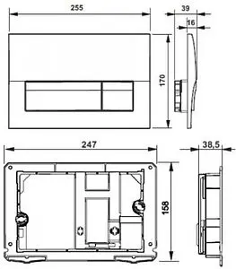 Клавиша смыва для унитаза Roca Active В01 8901170B2 хром матовый Клавиша смыва для унитаза Roca Active В01 8901170B2 хром матовый, 2