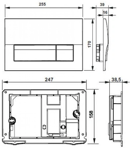 Клавиша смыва для унитаза Roca Active В01 8901170B0 белый глянцевый