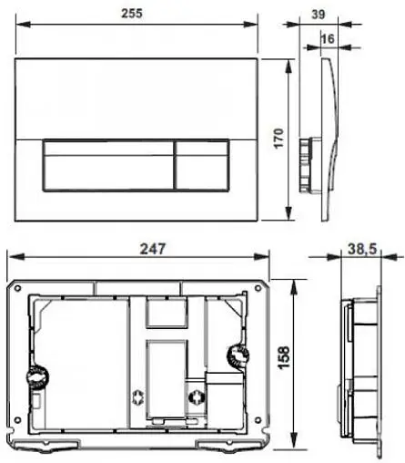 Клавиша смыва для унитаза Roca Active В01 8901170B2 хром матовый