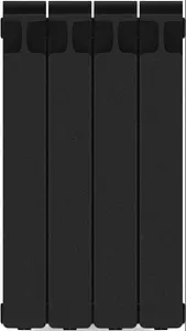 Радиатор биметаллический 4 секции нижнее правое подключение Rifar Monolit Ventil 500 черный RMVRF50004 ant Радиатор биметаллический 4 секции нижнее правое подключение Rifar Monolit Ventil 500 черный RMVRF50004 ant, 4