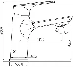 Смеситель для раковины Swedbe Venado хром 1610 Смеситель для раковины Swedbe Venado хром 1610, 2