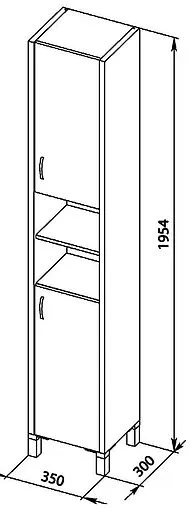 Шкаф-пенал напольный Aquanet Донна 35 R дуб белый 00169040 Шкаф-пенал напольный Aquanet Донна 35 R дуб белый 00169040