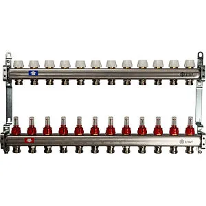 Группа коллекторная с расходомерами 12 отводов 1&quot;в/в x ¾&quot;ек Stout SMS 0917 000012, 1