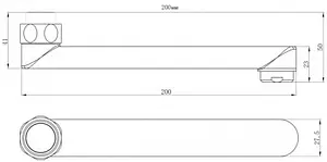 Излив длинный плоский 20см Lemark хром LM9470C, 2