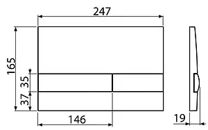Клавиша смыва для унитаза AlcaPlast M1710-8 кнопки/черный глянцевый, панель/белый глянцевый, 2