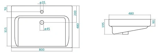 Раковина Santek Тигода 80 белый 1WH302084 Раковина Santek Тигода 80 белый 1WH302084