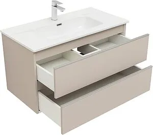 Тумба-умывальник подвесная Aquanet Вега 90 бежевый 00329586+00323883 Тумба-умывальник подвесная Aquanet Вега 90 бежевый 00329586+00323883, 4