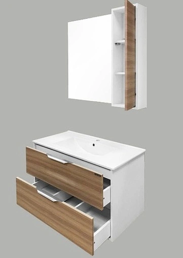 Тумба-умывальник подвесная Comforty Сухуми 90 кофе полоска/белый