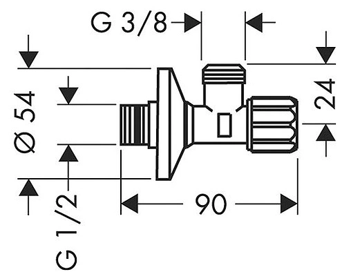 Кран шаровый угловой с фильтром ½"н x ⅜"н хром Hansgrohe 13904000 Кран шаровый угловой с фильтром ½"н x ⅜"н хром Hansgrohe 13904000