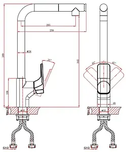 Смеситель для кухни с выдвижным изливом D&K Berlin Freie хром DA1432501 Смеситель для кухни с выдвижным изливом D&K Berlin Freie хром DA1432501, 2